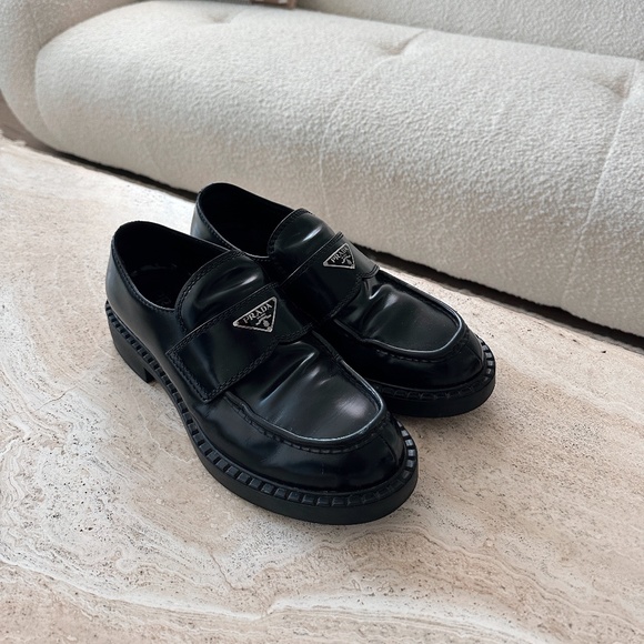 Prada Brushed Leather Loafers